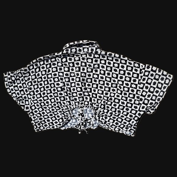 【❀▪✿ O.L.M. floral checkerboard crop top ✿▪❀】 - Picture 4 of 9